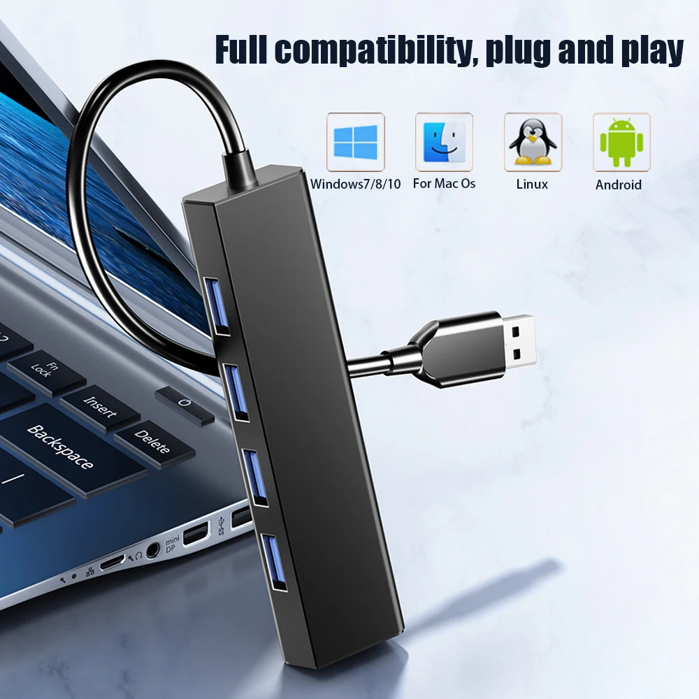 Портативный разветвитель 4 в 1 USB 3 0 2 OTG хаб кардридер многофункциональный для