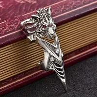 mens fashion punk wolfs head rings rock knuckle full finger ring