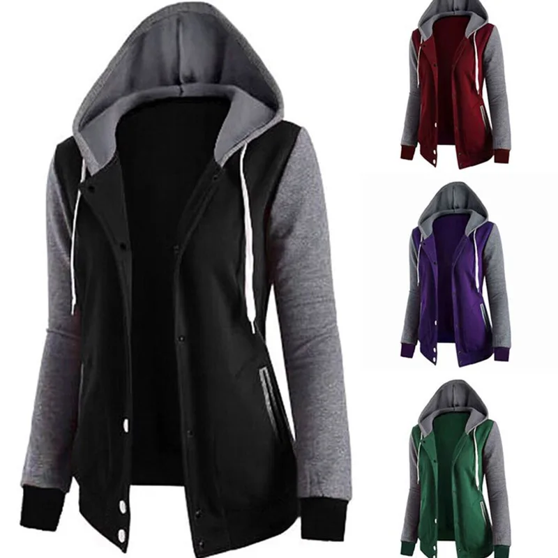 Новая осенняя и зимняя женская рубашка с капюшоном длинными рукавами на четырех