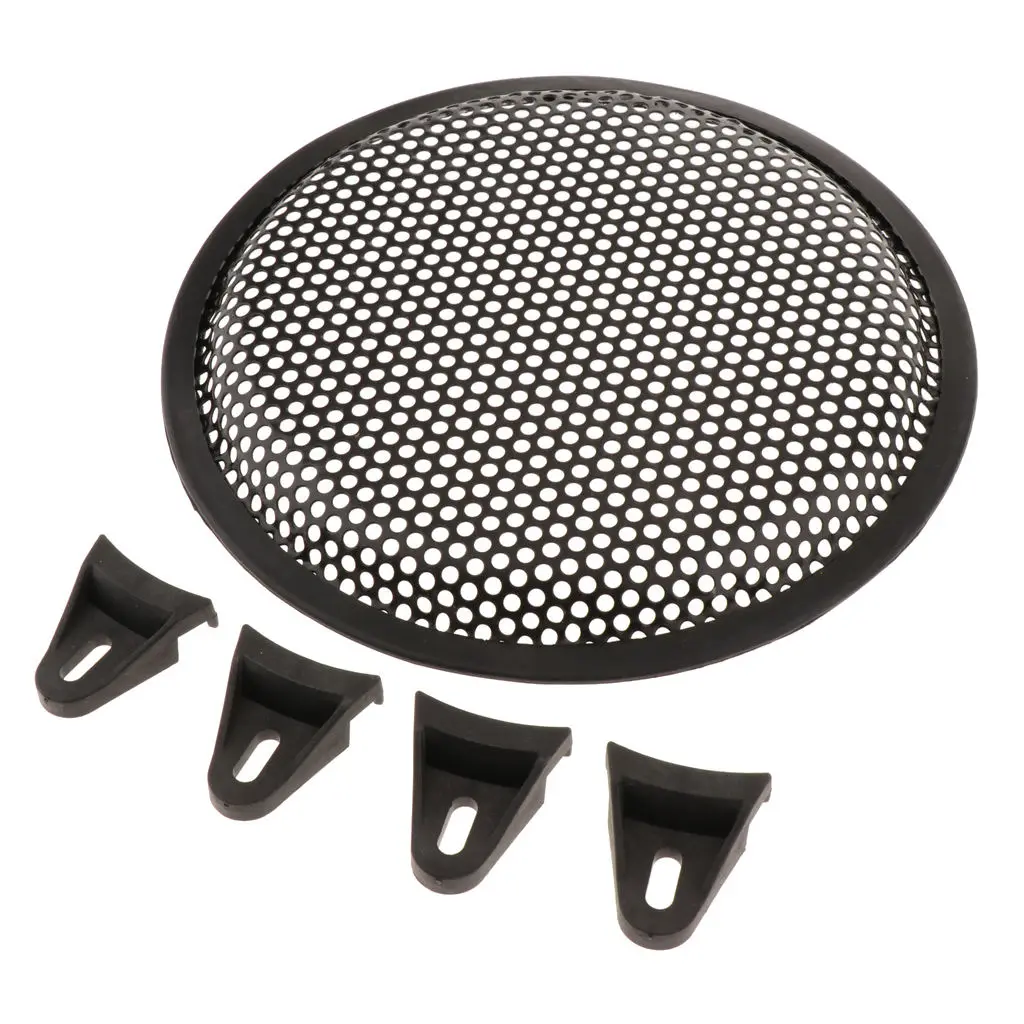 

8-дюймовый сетчатый круглый декоративный Чехол для автомобильного динамика громкоговоритель металлический прочный черный