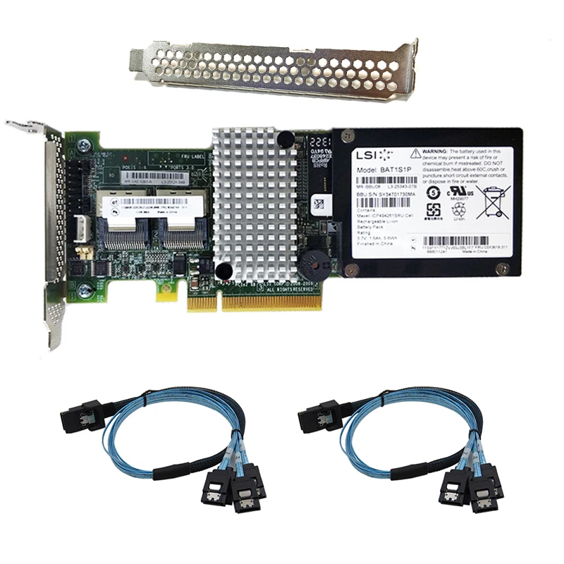 LSI MegaRAID SAS 9260-8i LSI00198 8 port 512MB cache SFF8087 6Gb RAID0.1.5 PCI-E 2.0 X8 Controller Card with cable