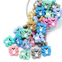 raindaxc 10pclot silicone beads panda unicorn bear elephant animal baby teether making baby teething necklace toy