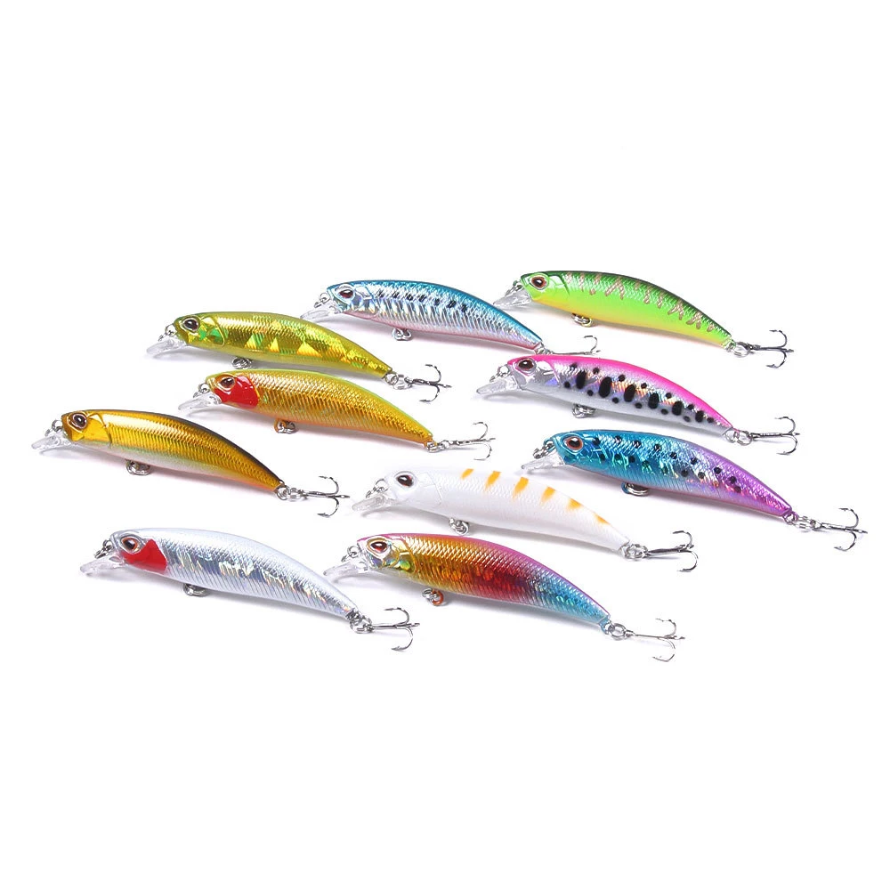 

10PCS Lot Lase Lure Internal Coloring Minnow Floating Fishing Lures Bass CrankBait 6cm