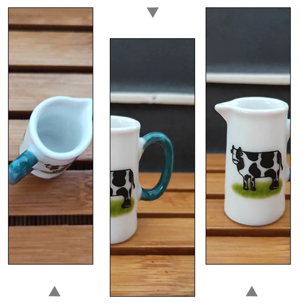 

2Pcs Mini House Miniature Cups Ceramic Mini Cups Adornment Children Toys