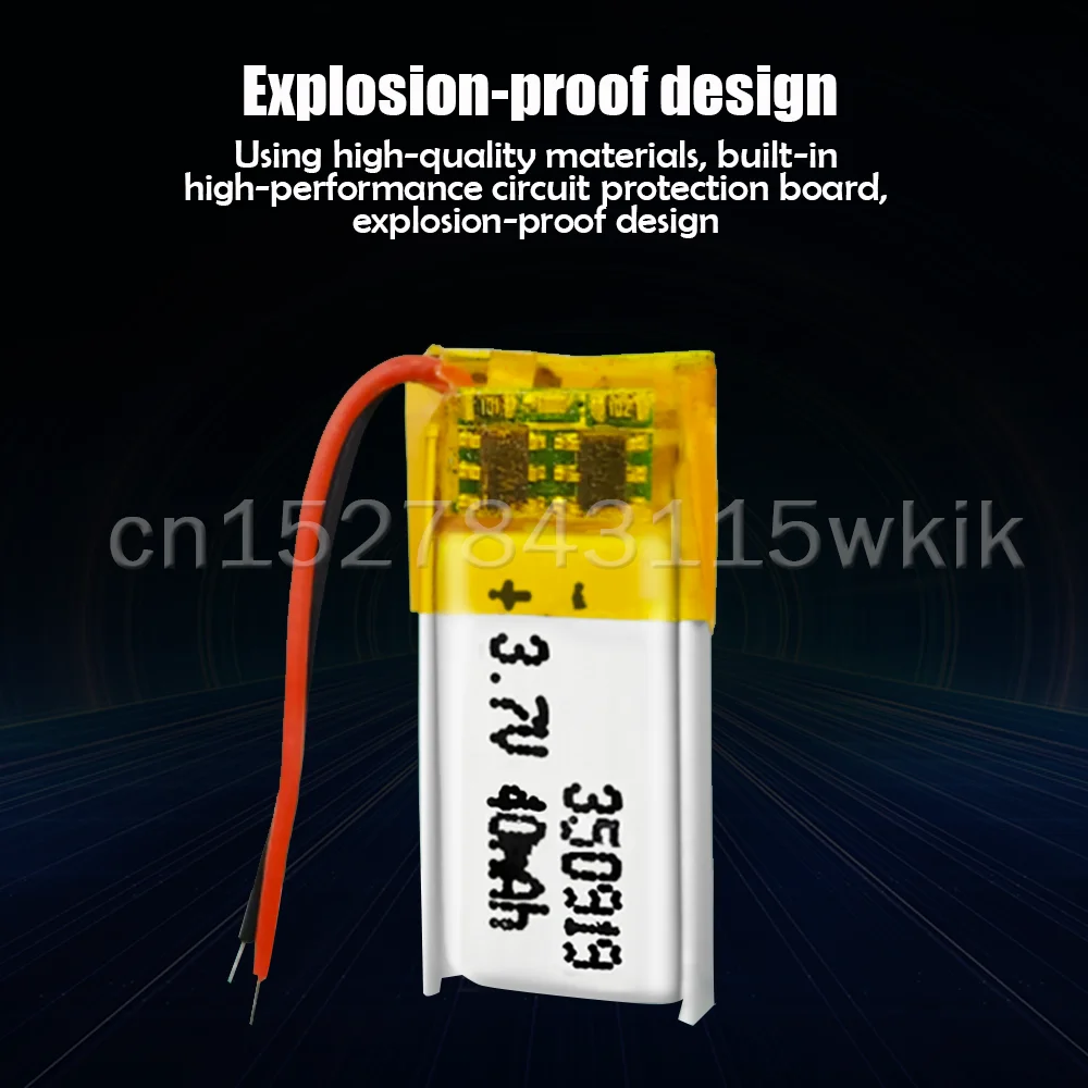 350919 3.7V 40mAh Lithium Polymer Rechargeable Battery For MP3 MP4 MP5 GPS DVD Bluetooth Headset LED Light Li-Po Li ion Cell | Электроника