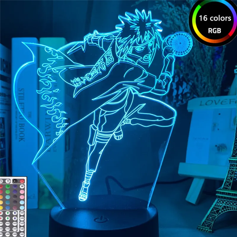 Светодиодный ночник с аниме Наруто Namikaze Minato 3d лампа ночсветильник украшение для