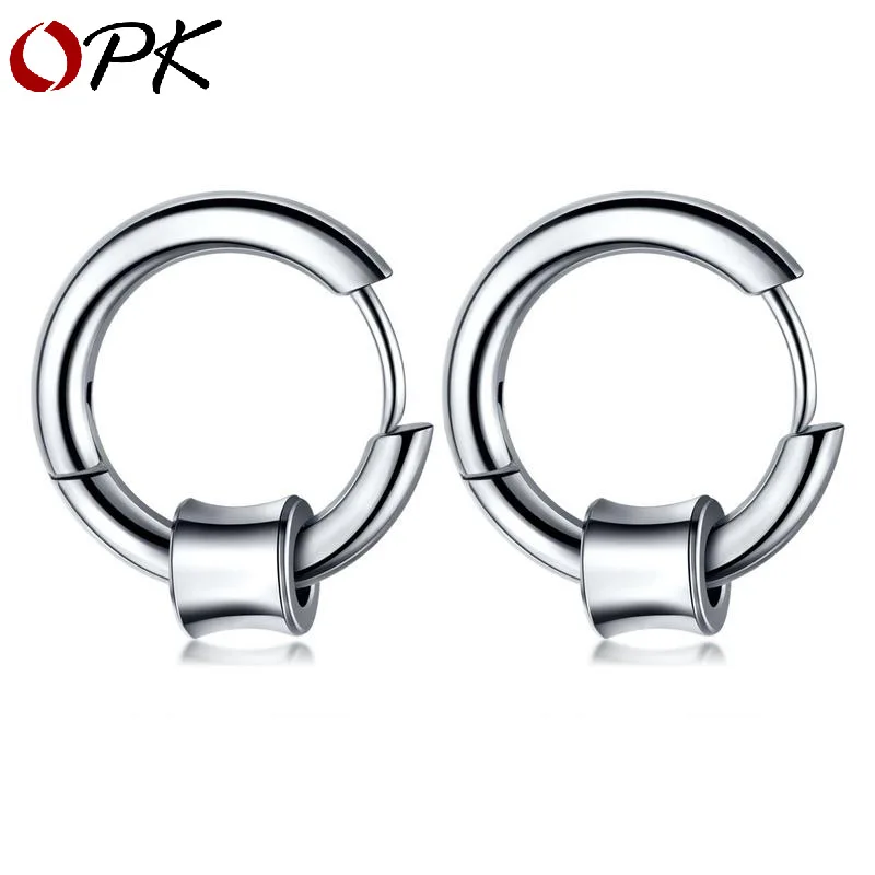 Мужские круглые серьги из нержавеющей стали OPK ювелирные изделия в стиле хип хоп