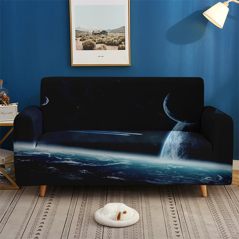

1/2/3/4-местный эластичный чехол для дивана 3D печать индивидуального рисунка на Galaxy космического пространства для диванов домашний декор звез...