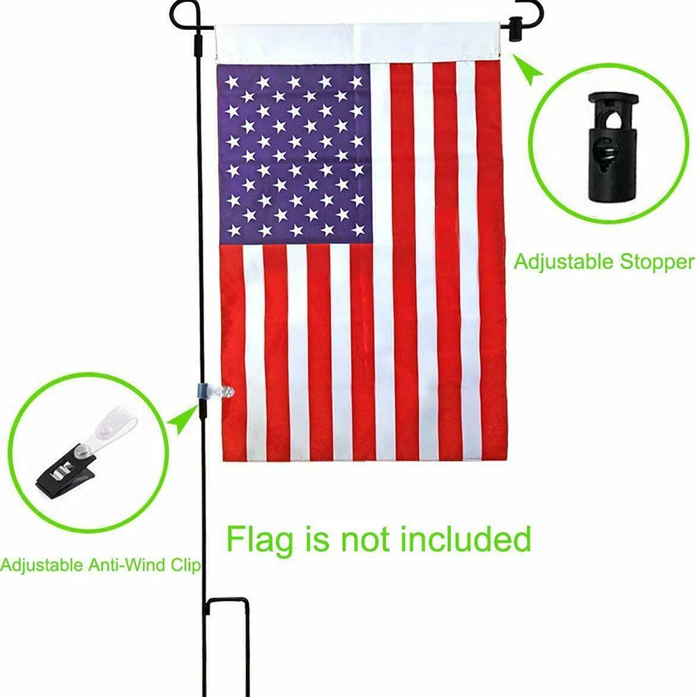 

Garden Flag Stand Garden Flag Pole With Anti-Wind Clip Easy To Install Holder For Yard Outdoor Decoration Home Flag Frame