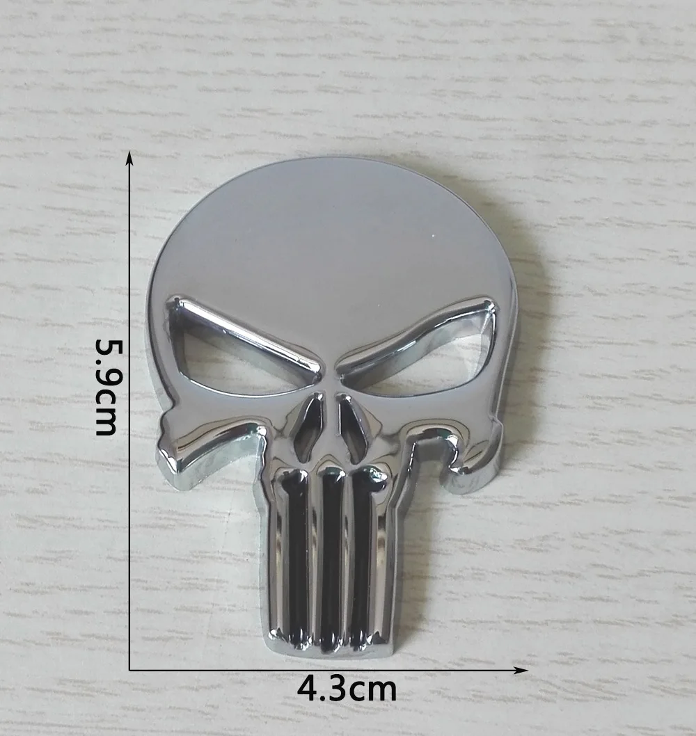 Металлическая 3d-наклейка с черепом автомобильная наклейка украшение Мотоцикла