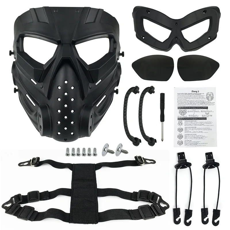 

Tactical Protective Mask For Airsoft CS Paintball Cosplay Costume Party Military Skull Full Face Mask Adjustable Strap Anti-Fog