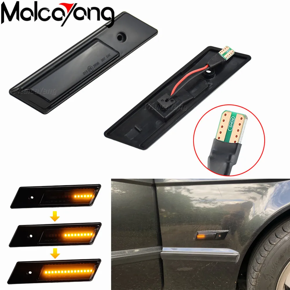 

Dynamic Turn Signal LED Side Light Flashing Indicator For BMW 3 5 7 Series E32 E34 E36 1990-1996