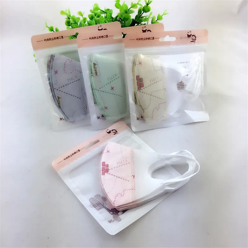 5pcs Child Folding Nonwoven Dust Anti Fog Disposable Mask Cute Colorful Cartoon Printed 3Layers Respirator | Красота и здоровье