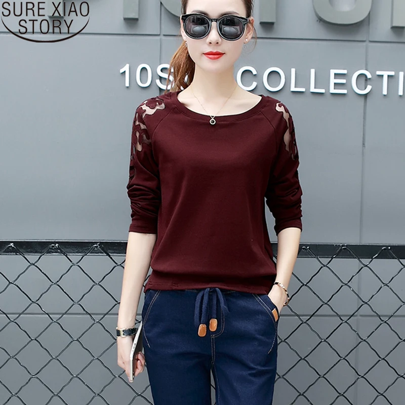 

Korean Style Women Hollow Out Shirts Women tops Shirt Femme Camisetas Mujer 2022 Autumn Fashion Long Sleeve Women Tops 6983 50