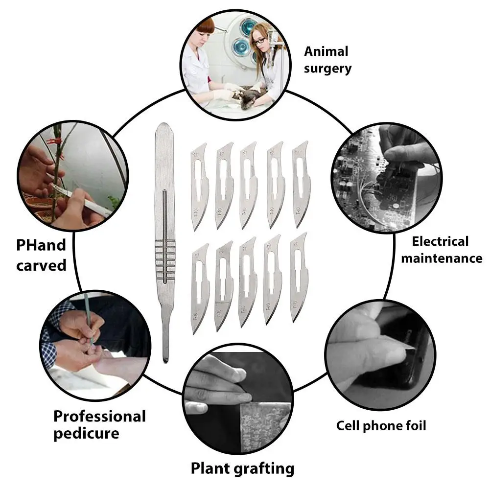 

Carving Knife Stainless Steel Silver Sticker Blade Equipment Tool Characterization Durable Scalpel Doctor Practical Sturdy
