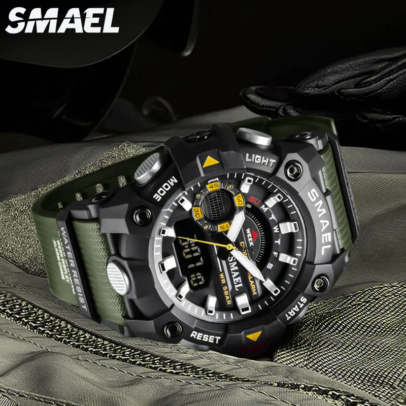 

SMAEL Climbing Fishing Men's Watch Waterproof Watches Male Digital Quartz Wristwatch Luminous Reloj Hombre Outdoor Sport Watch