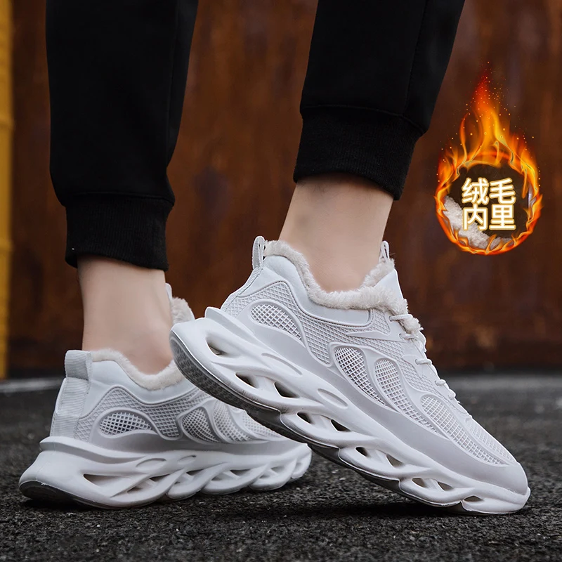 

Mens Casual Shoes Hot Sale Fashion Comfortable Sneakers Shoes Men White Winter Plush Warmth Mens Shoes Casual
