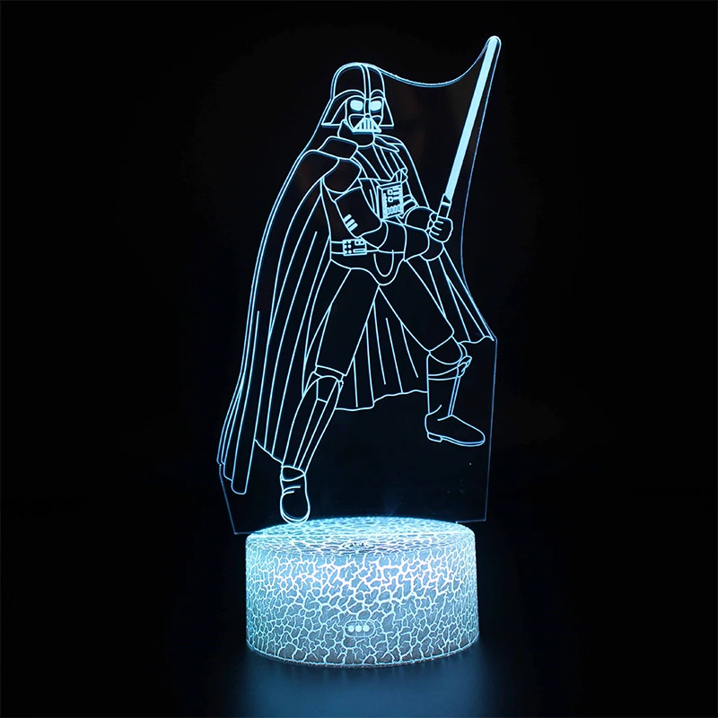 Новинка, 3D лампа "Звездные войны смерти" R2D2, BB-8, Дарт Вейдер, рыцарь, светодиодный, детский лава, настольный ночник, мультяшная игрушка, светящаяся, детский подарок - Испускаемый цвет: 7