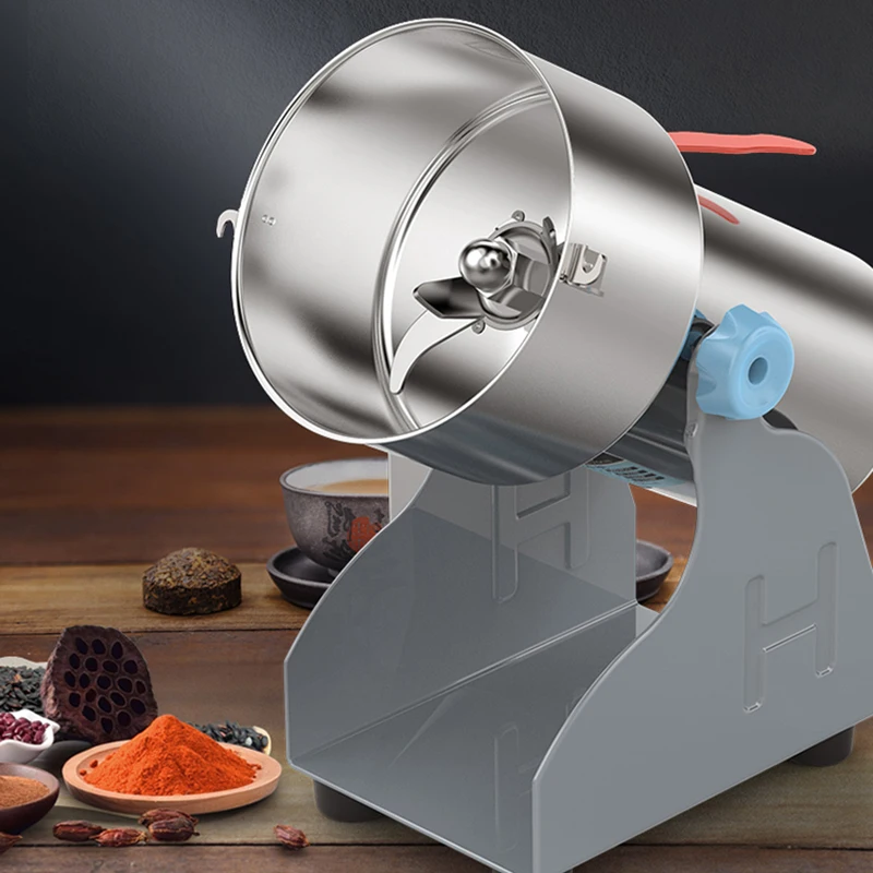 Small Grinder 304 Stainless Steel Household Whole Grains Powder Machine Dry Grinding Medicinal Materials Yb-700B 2800W
