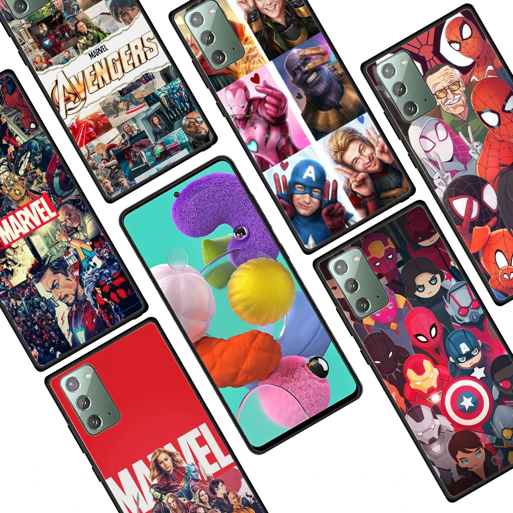 

Marvel Hero Spider-Man for Samsung Galaxy Note 20 Ultra 10 Plus 5G M62 M60S M40 M31S M21 M10 F52 Soft Black Phone Case