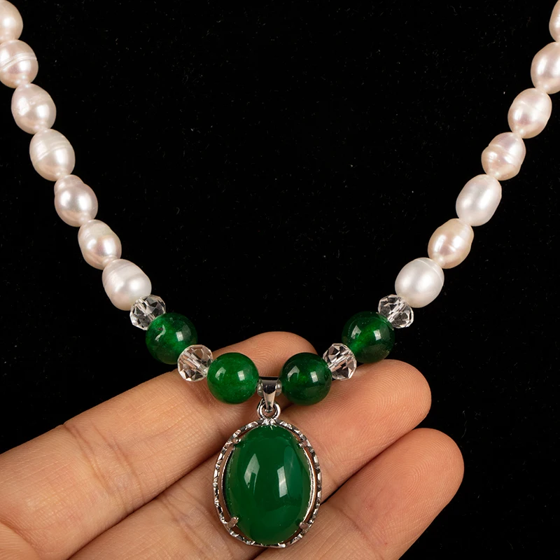 Ожерелье из натурального жемчуга Агатовая цепочка серебра 925 пробы 6 мм - купить