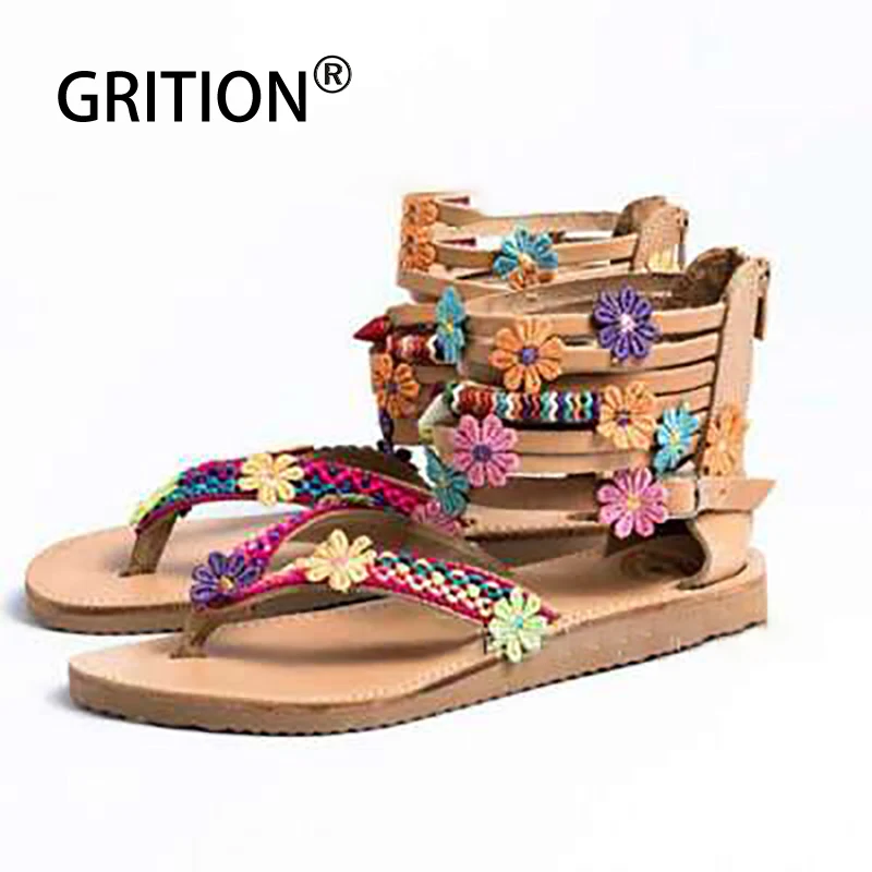 Сандалии GRITION женские на нескользящей подошве уличные босоножки в римском стиле