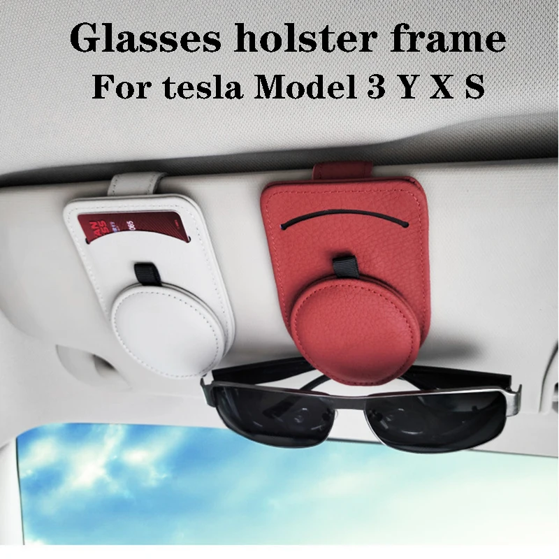 

For Tesla Model 3 Y X S Car Sunglasses Holder Visor Glasses Clip New Tesla Parts