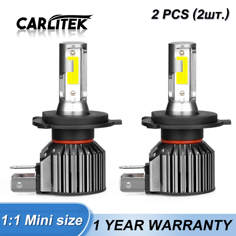 

Carlitek 2 шт. H7 H4 светодиодный H11 H8 H9 Автомобильные фары 9005 HB3 лампа для противотуманной фары 9006 hb4 лампы для вождения 12 в 6000 К 76 Вт 9000LM