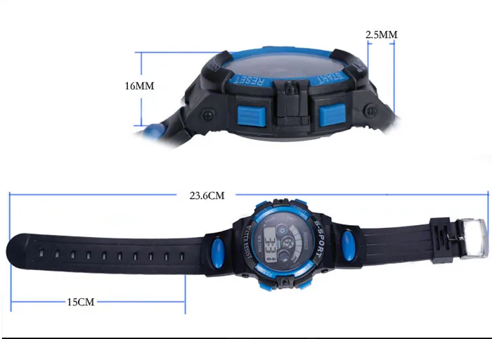 

Kids Sport Watches Waterproof Children Boy Digital LED Quartz Alarm Date Sports Student Wrist Watch Blue Buckle Reloj Hombre