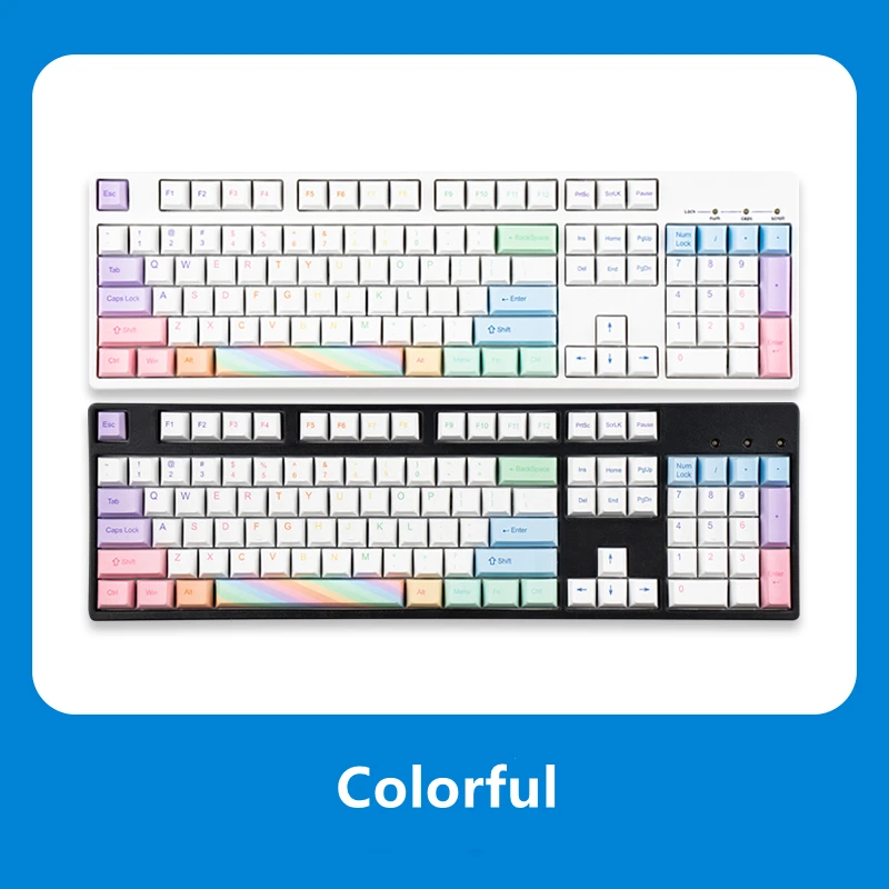 

104 Layout Mechanical Keyboard With Factory Lubrication Yellow Switches Driver Software DIY Hotswappable Black And White Case