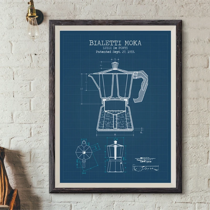 Стены Модульная художественная картина Bialetti Moka фотографии из плотной ткани с