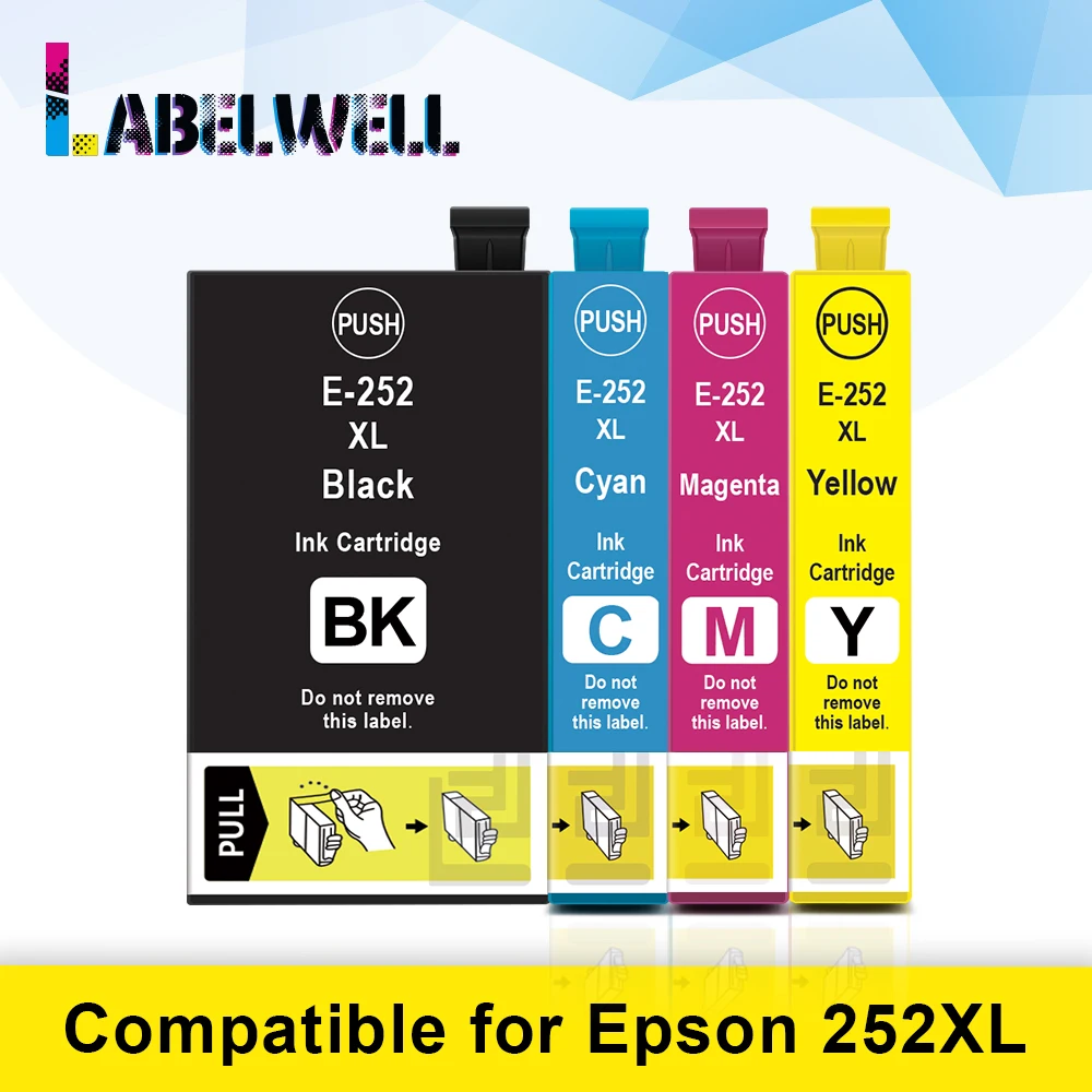 

Картридж совместимый с Labelwell, T252XL, 252XL, замена для Epson T252, T2521, анализатор рабочей силы WF-7110, 7210, 3620, 3640, 7610, 7620, 7710