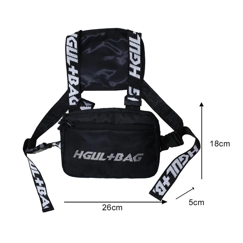 

Casual Ourdoor Sport Multi-function Waist Pack Fashion Vest Chest Shoulder Bag For Men Women Oxford Solid Color Waistcoat Unisex