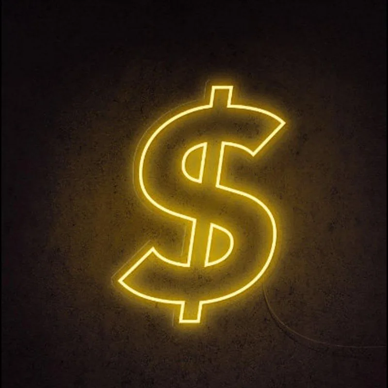 

Custom Dollar Neon Sign Logo Indoor Bedroom Decoration Led Visual Bar Wall Light Up Sign Neon Decor Neonlamp for Room