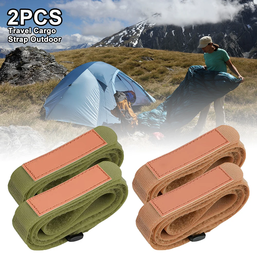 

2pc Travel Cargo Strap Outdoor Camping Hiking Cargo Storage Fixing Belt Sticker Tied Tighten Strap Travel Tour Luggage Baggage