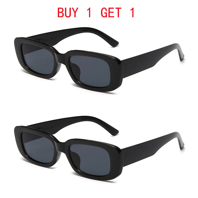 

Buy One Get One Free Small Rectangle Sunglasses Women Vintage Brand Designer Square Sun Glasses Shades Female UV400