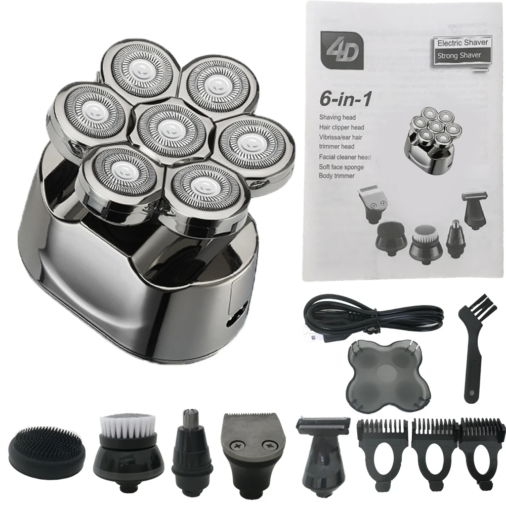 New Shaver For Men 7D Independently 7 Cutter Floating Head Waterproof Electric Razor Multifunction Trimmer | Бытовая техника