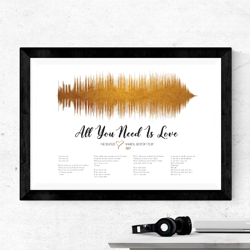 Все что вам нужно это любовь звуковая волна и песни Художественная печать