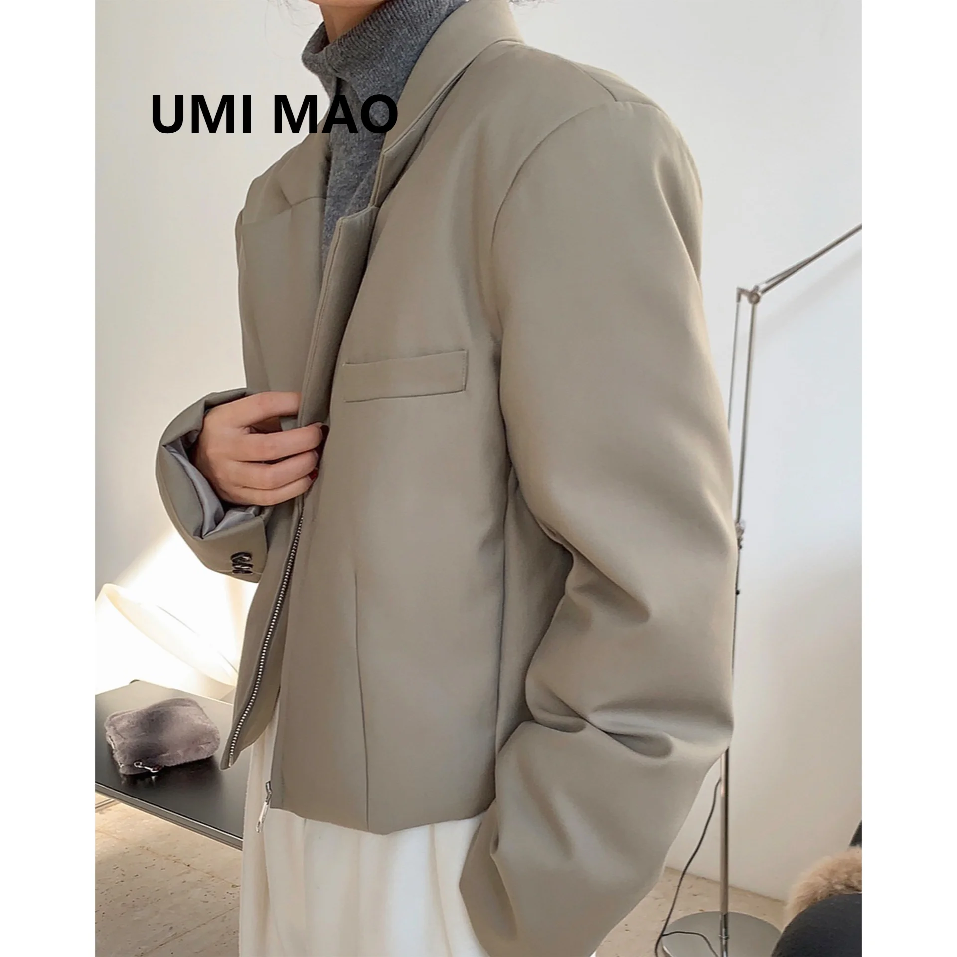 

UMI MAO 90 Duck Down Jacket Winter New Style High Street Silhouette Suit-style Was Thinner Taller Short Section Warm Female Y2K
