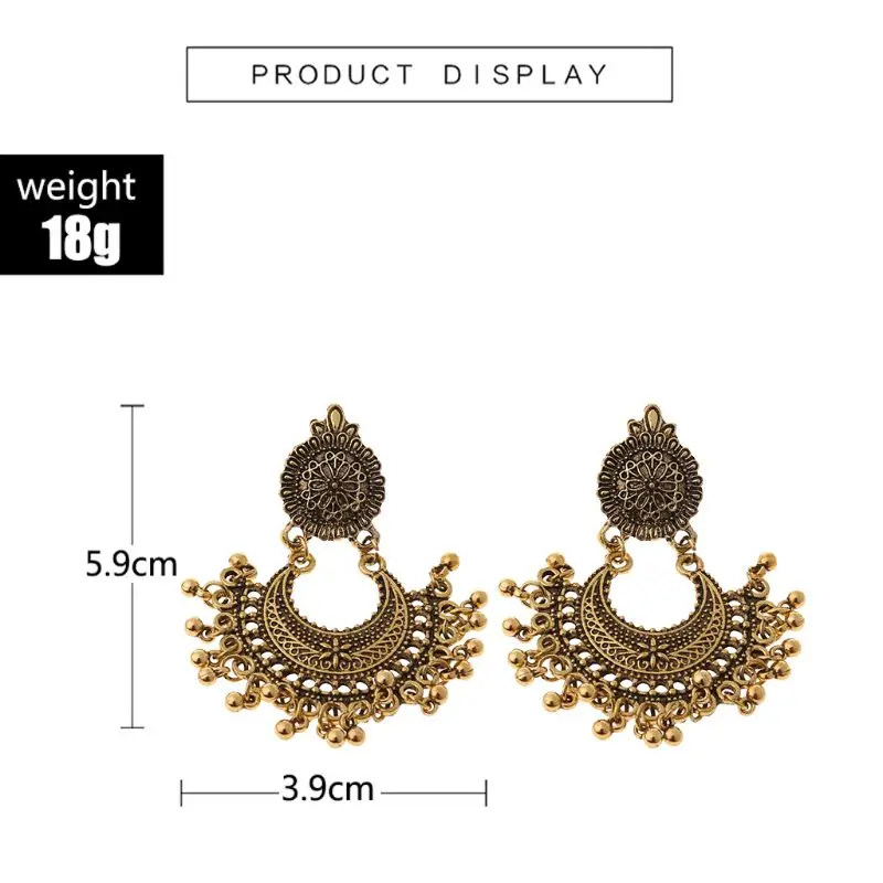 

Metal Tassel Jhumka Indian Ethnic Bollywood Dangle Earrings Fashion Jewelry