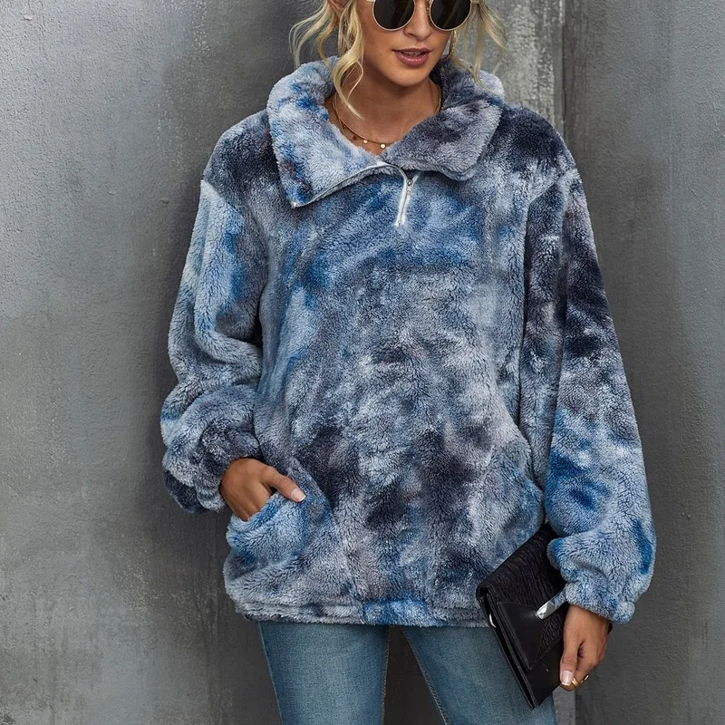 

Новое модное пальто, длинное пальто с карманами, Повседневный пуловер с капюшоном, Женская плюшевая толстовка, Осень-зима, с длинными рукава...