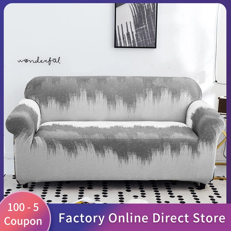 

Sofa Cover Ink Style Printed Sofa Protector Covers For Living Room Stretch Slipcover Sectional Corner Sofa Cover 1/2/3/4-Seater