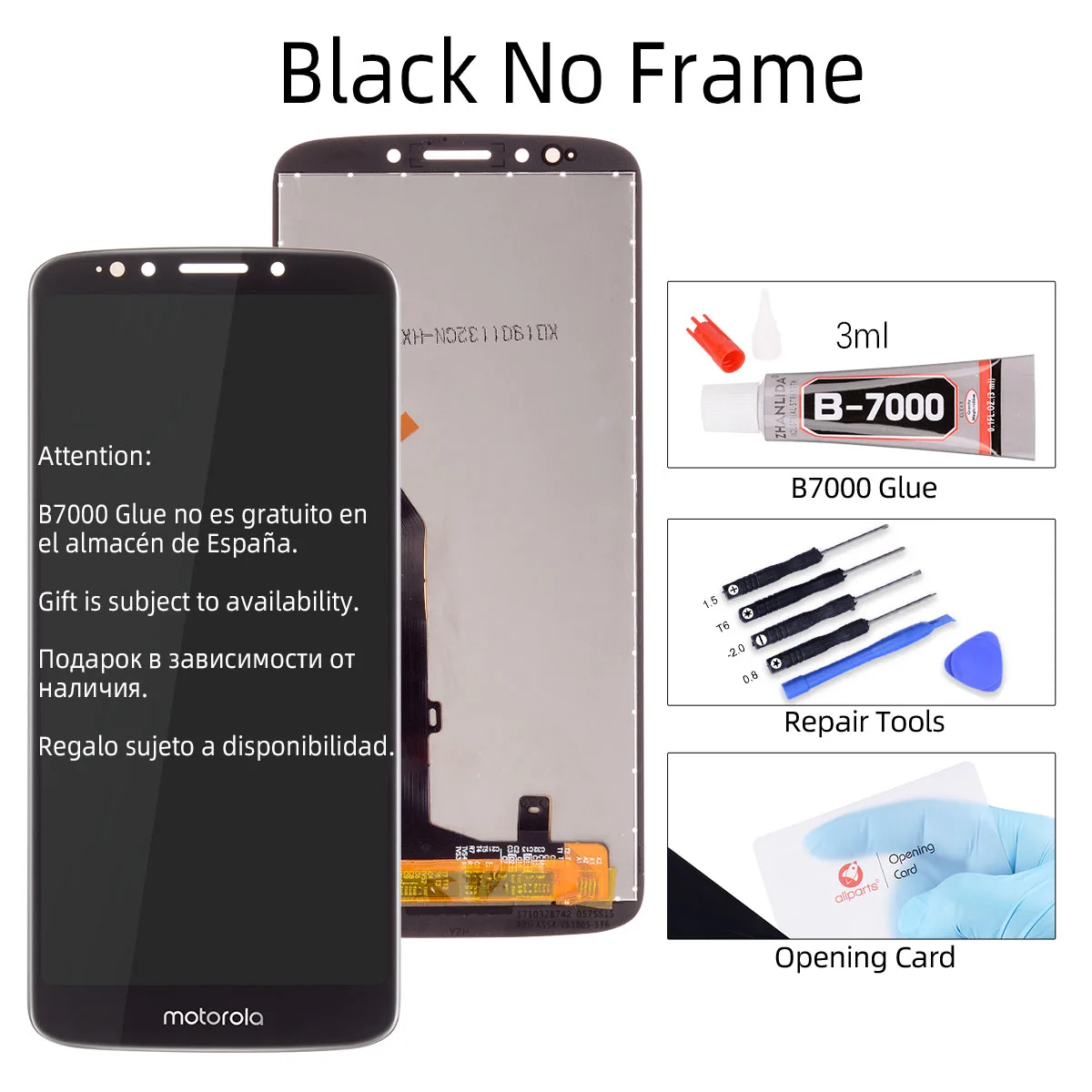 Black No Frame Дисплей для Moto G6 Play сменный сенсорный ЖК-экран для Motorola Moto G6 Play дисплей 5,7 ''XT1922 черный - Цвет: Black No Frame