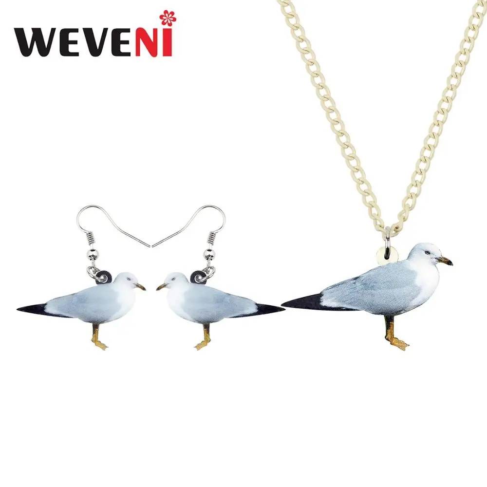 WEVENI акриловая Новинка сельдь Чайка ожерелье серьги Ювелирные наборы модные