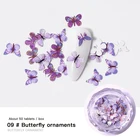 50 шт.кор. деревянные стружки для ногтей 3D в форме бабочки блестящие красочные блестки для ногтей Стразы для маникюра