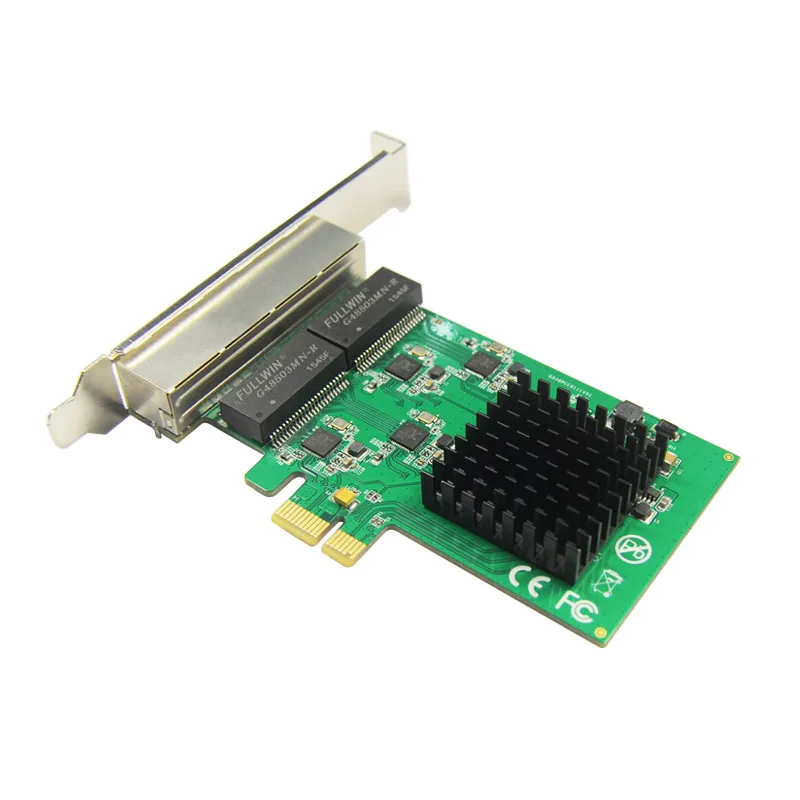 Адаптер PCI Express для 4 портового Гигабитного сервера Ethernet Сетевая карта 10/100 Мбит/с