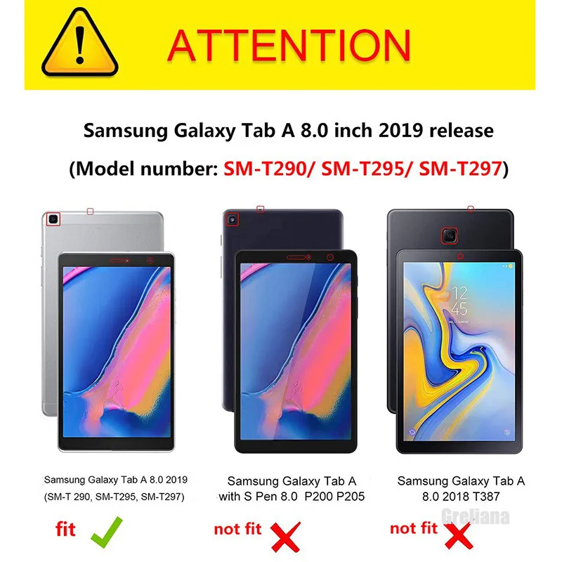 Кожаный смарт чехол с поворотом на 360 градусов для Samsung Galaxy Tab A 8 0 2019 T290 T295 SMT290 SM