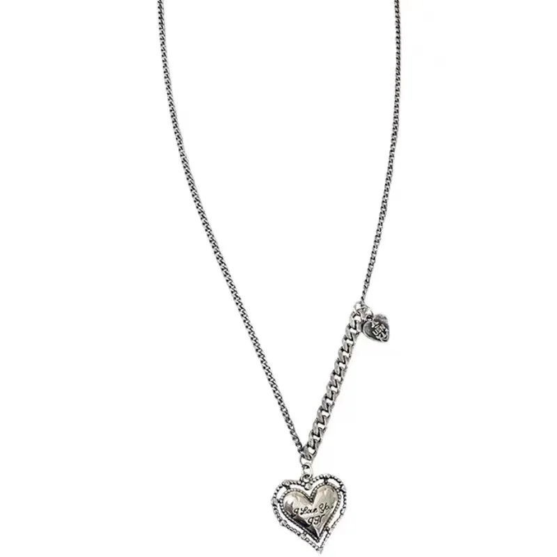 

Punk Silver Color Heart Clavicle Necklace for Women Fashion Hip Hop Style Chain Pendant Necklace Statement Metal Jewelry Gift