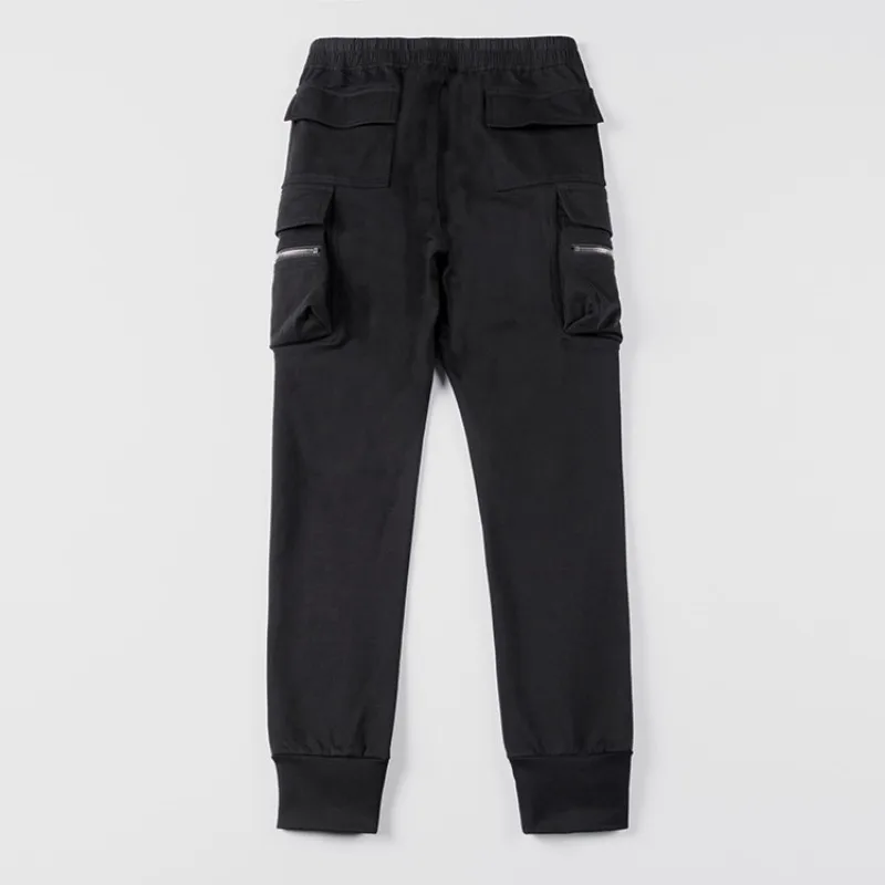 219 осень зима обтягивающие шаровары мужские повседневные Черные Брюки с