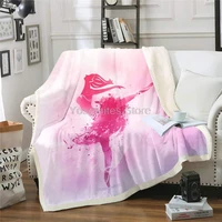 castle fairy ballet tie dying flannel blanket couch sofa chair bed beautiful ballet dancer sherpa throw soft warmly blanket size